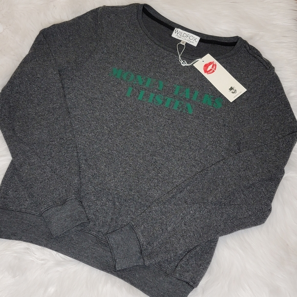 Wildfox Tops - 🆕️ RARE Wildfox Money Talks Baggy Beach Jumper